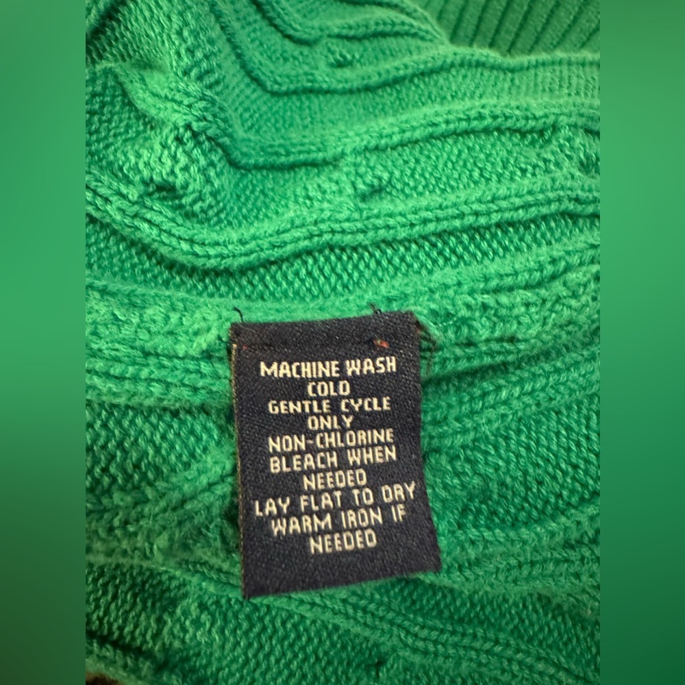 🔴Chaps Teal Cable-Knit V-Mock Sweater - Picture 4 of 5